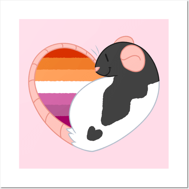 Lesbian Pride Rat Wall Art by Dandyrats